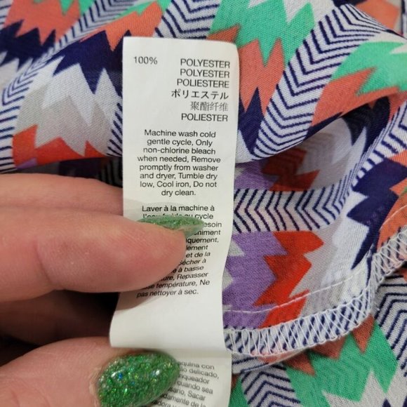 SIZE M GAP Multi-Colored Zig Zag Open Shoulder Blouse INVPV40 - Picture 2 of 3